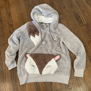 Cozy Zoe Women’s Hoodie Fox Faux Fur Size Medium